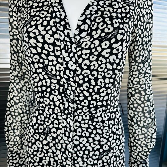 Michael Kors Leopard Print Georgette Shirtdress NwT XXS - Picture 4 of 16